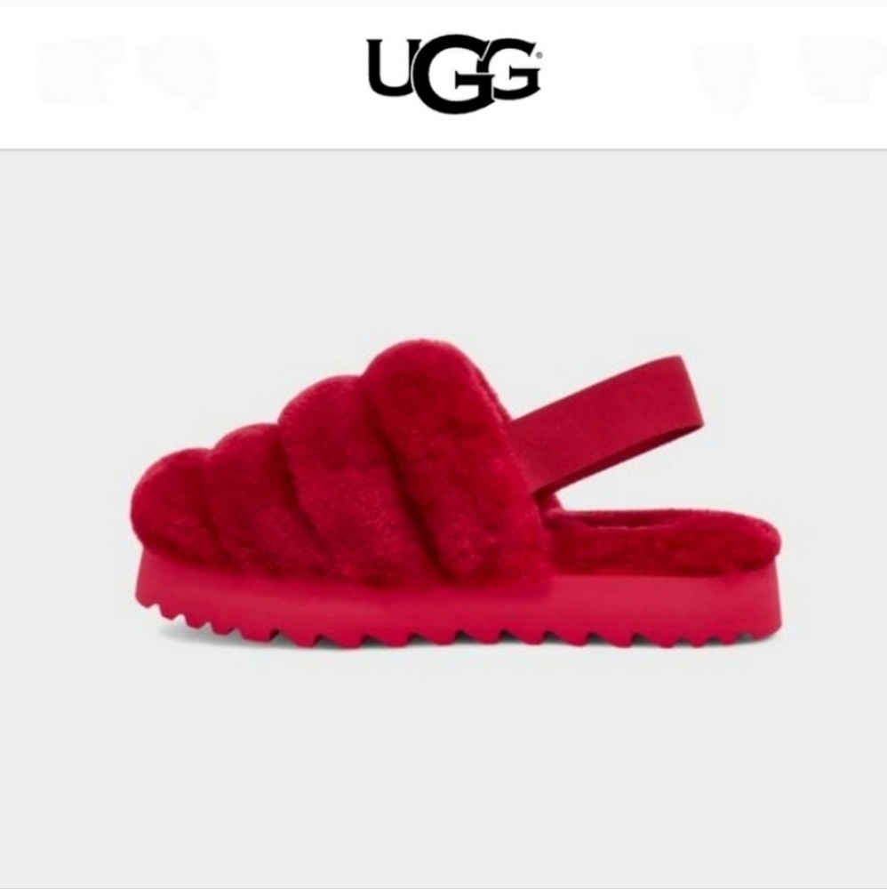 UGG Super Fluff Slipper Ribbon Red - Picture 3 of 16
